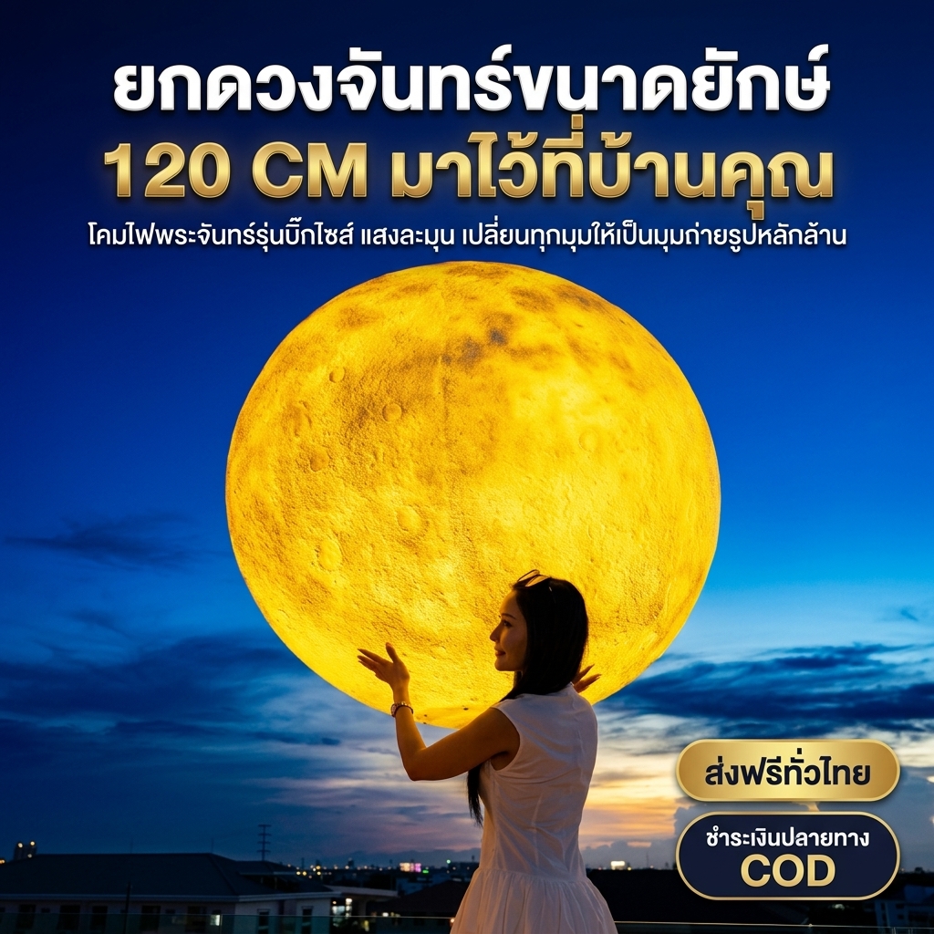 โคมไฟพระจันทร์ 120 CM